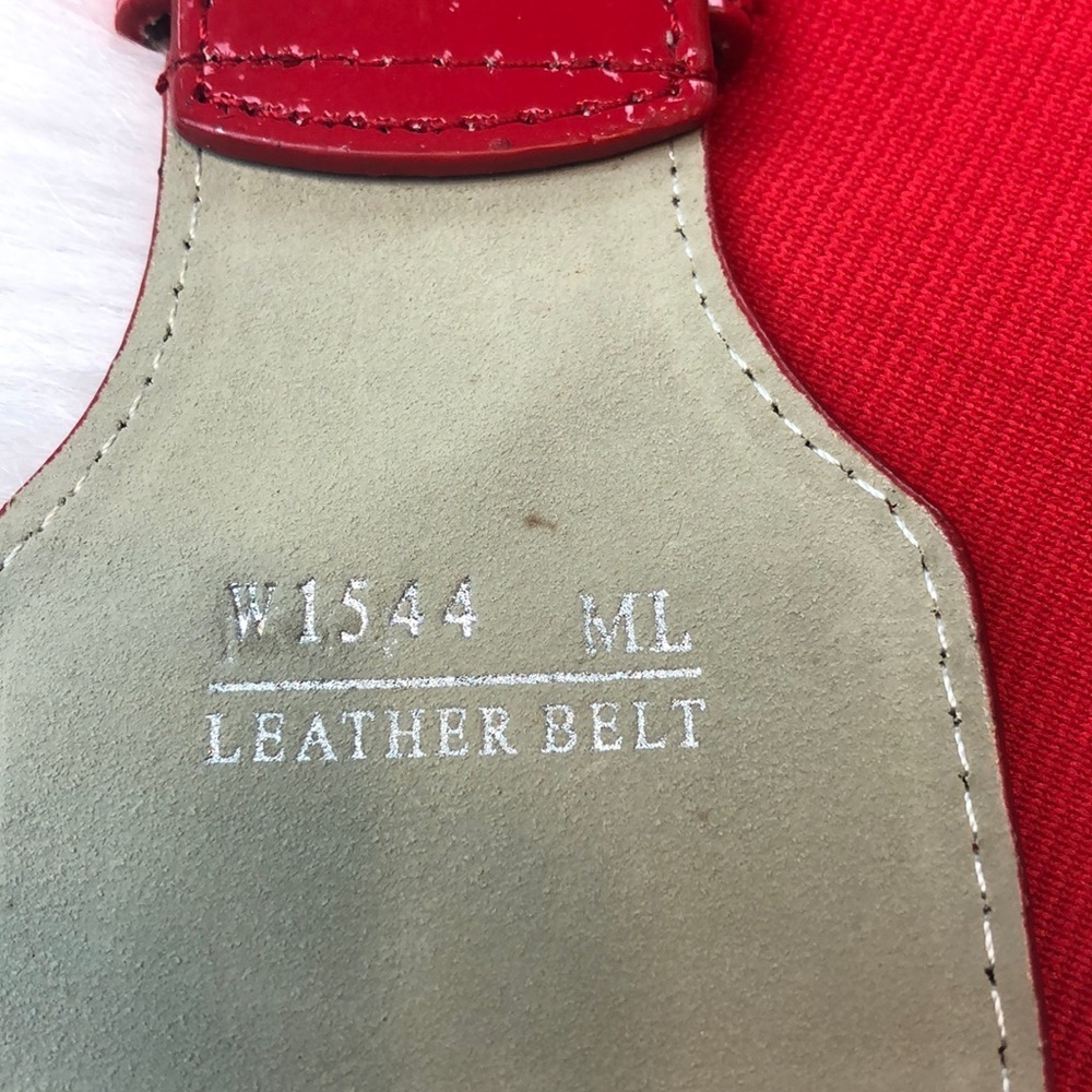 Leather red patent stretch belt M/L - Picture 6 of 12